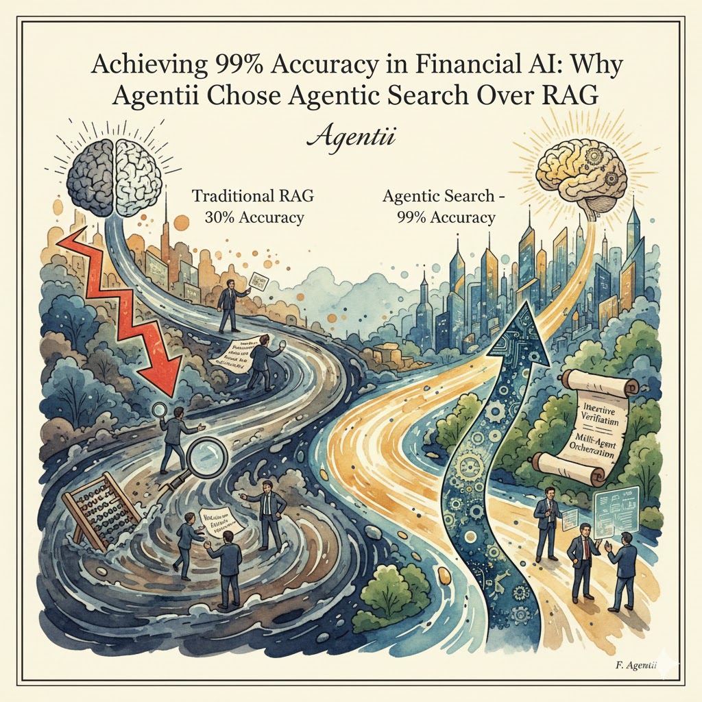 Achieving 99% Accuracy in Financial AI: Why Agentii Chose Agentic Search Over RAG